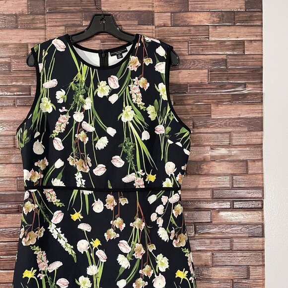 Victoria Beckham Target Size XL Black English Floral Sheath Dress - Picture 3 of 8